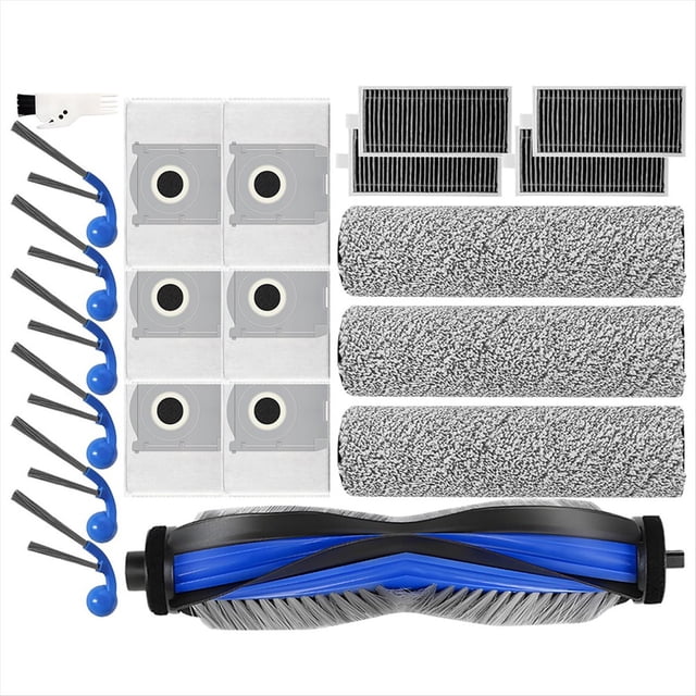 Compatible con el Robot Aspirador para T80 PRO OMNI/T80 OMNI. Repuesto de Rodillo Principal, Paño de Fregado, Cepillo Lateral, Bolsa para Polvo, Filtro HEPA.