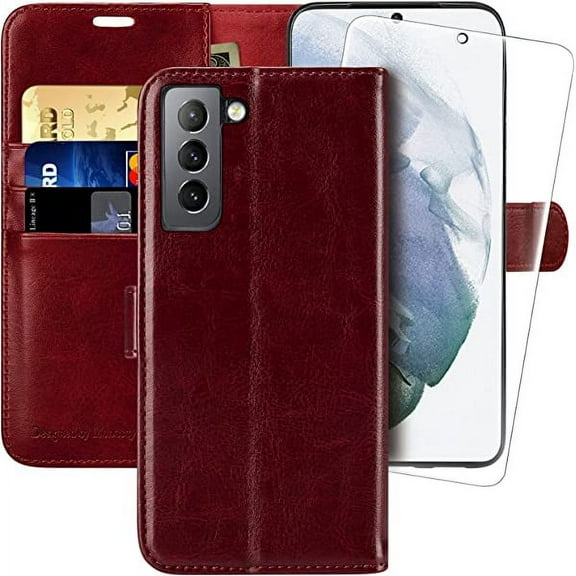 MONASAY Wallet Case Compatible for Galaxy S22 Plus 5G, [Included Screen Protector][RFID Blocking] Flip Folio Leather Cell Phone Cover with Credit Card Holder, 6.6 inch