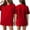 Red#1, variant on HAJWOH Jersey Shirts for Women Plain Blank Football Tops Athletic T-Shirts Practice Sports Uniforms Outfits Red XL