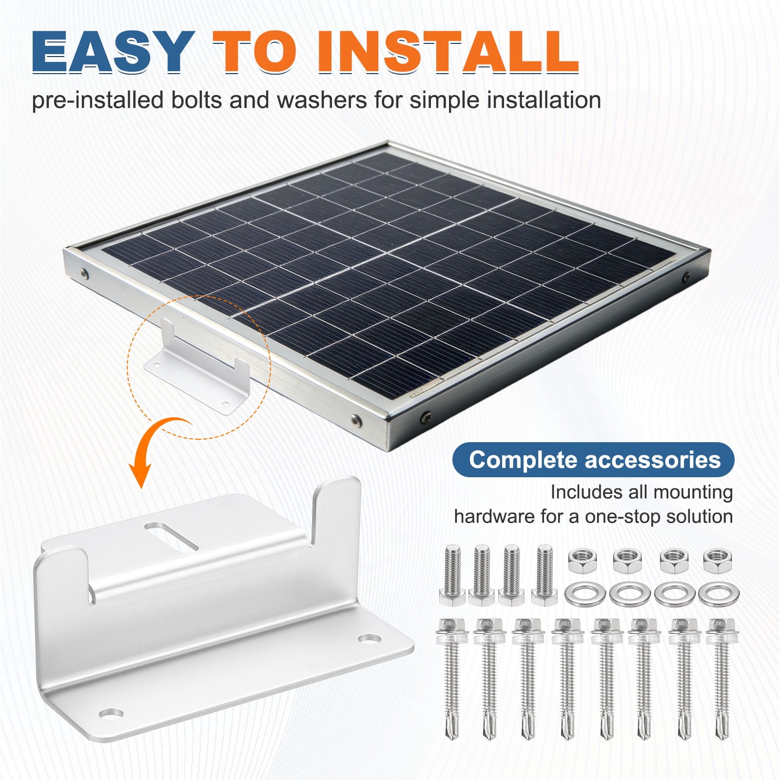 2 Set Aluminum Solar Panel Mounting Brackets, Solar Panel Z Bracket Mounting Kit, Z Bracket Set with Screws for RV Roof Cabin Factory Installation, White