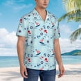 thumbnail image 5 of Xecao Sailboats Anchors print Hawaiian shirt - a stylish short-sleeve button-down for men, perfect for casual beach and tropical outings., 5 of 9