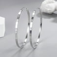 thumbnail image 3 of Huepoe 1 Pair High Shine Geometric Hoop Earrings, Smooth Polish Copper Circle Earrings for Women, Lightweight Durable Gift, 3/4/5/6cm, 3 of 7