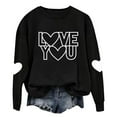 thumbnail image 5 of BEFOKA Valentine'S Day Crew Neck Sweatshirts Love Heart Printed Womens Blouses Basic Tops Pullover Sweatshirts Spring Fall Graphic T-Shirt Holiday Going Out Tee Tops, 5 of 9