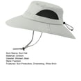 thumbnail image 3 of CSChome Sun Hat Wide Brim Breathable Mesh Drawstring Packable Windproof Protection Quick Drying Men Women Summer UV Fisherman Hat, 3 of 7