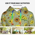 thumbnail image 4 of Kdxio Sage Green With Sunflowers Print Womens Oversized Hoodies Sweatshirts Hooded Pullover Tops Sweaters Casual-Large, 4 of 7