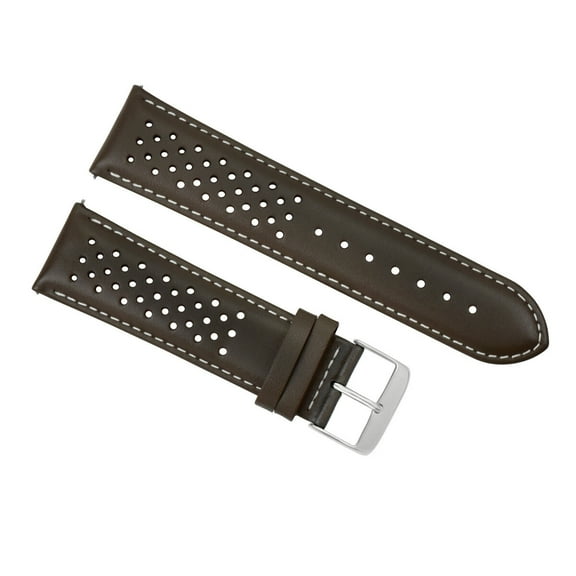 21MM FOR TAG HEUER CARRERA PERFORATED LEATHER STRAP WATCHBAND QUICK RELEASE BROW