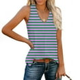 thumbnail image 3 of TKLPEHG Tank Top for Women V-Neck Tank Tops Fashion Striped Print Going Out Tops Casual Summer Sleeveless T Shirts Loose Shirts Blouses (Pink,L), 3 of 8