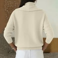 thumbnail image 4 of Cozy Sweaters for Women Knitted Casual Loose Pullover Fashion Cowl Neck Long Sleeve Fall Winter Clothes Trendy Tops Beige M, 4 of 5