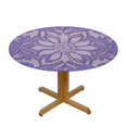 thumbnail image 3 of Ulloord  Violet Floral Purple, Elastic Fitted Edged Round Tablecloth Fade Resistant Anti-Shrink Table Cloth Washable Table Cover for Indoor or Outdoor and Anywhere You Wanna use it, 3 of 7