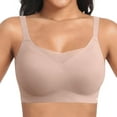 thumbnail image 2 of Everyday Bras for Women Womens Bras Push up Front Closure Sports Bra Small Woman Bras 2 Cup Push up Bra Brazier for Women Womens Comfort Bras Women Bras plus Size Sports Womens Sports Bras Beige M, 2 of 5