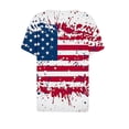 thumbnail image 4 of Cavosen Patriotic T Shirts for Women Red White and Blue Short Sleeve V Neck T Shirts USA Star Striped Graphic Tops Lady XL Patriotic Casual T Shirts Independence Day Tunic Tees, 4 of 5
