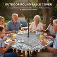thumbnail image 3 of Round Outdoor Tablecloth with Umbrella Hole and Zipper, Grey Coastal Tablecloth with Elastic Waterproof, Vintage Summer Beach Coral Shell Starfish Patio Table Covers for 45" - 54" Picnic Pool Tables, 3 of 9