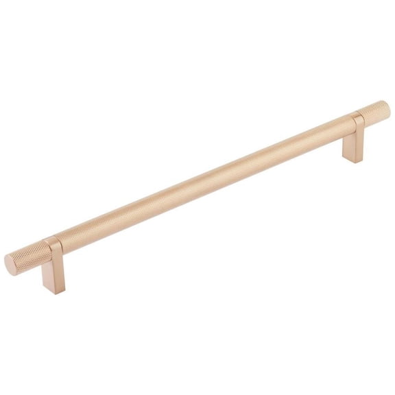 Emtek 84157.RCBSCU.KNSCU Knurled 10" Center To Center Bar Cabinet Pull - Satin Copper /
