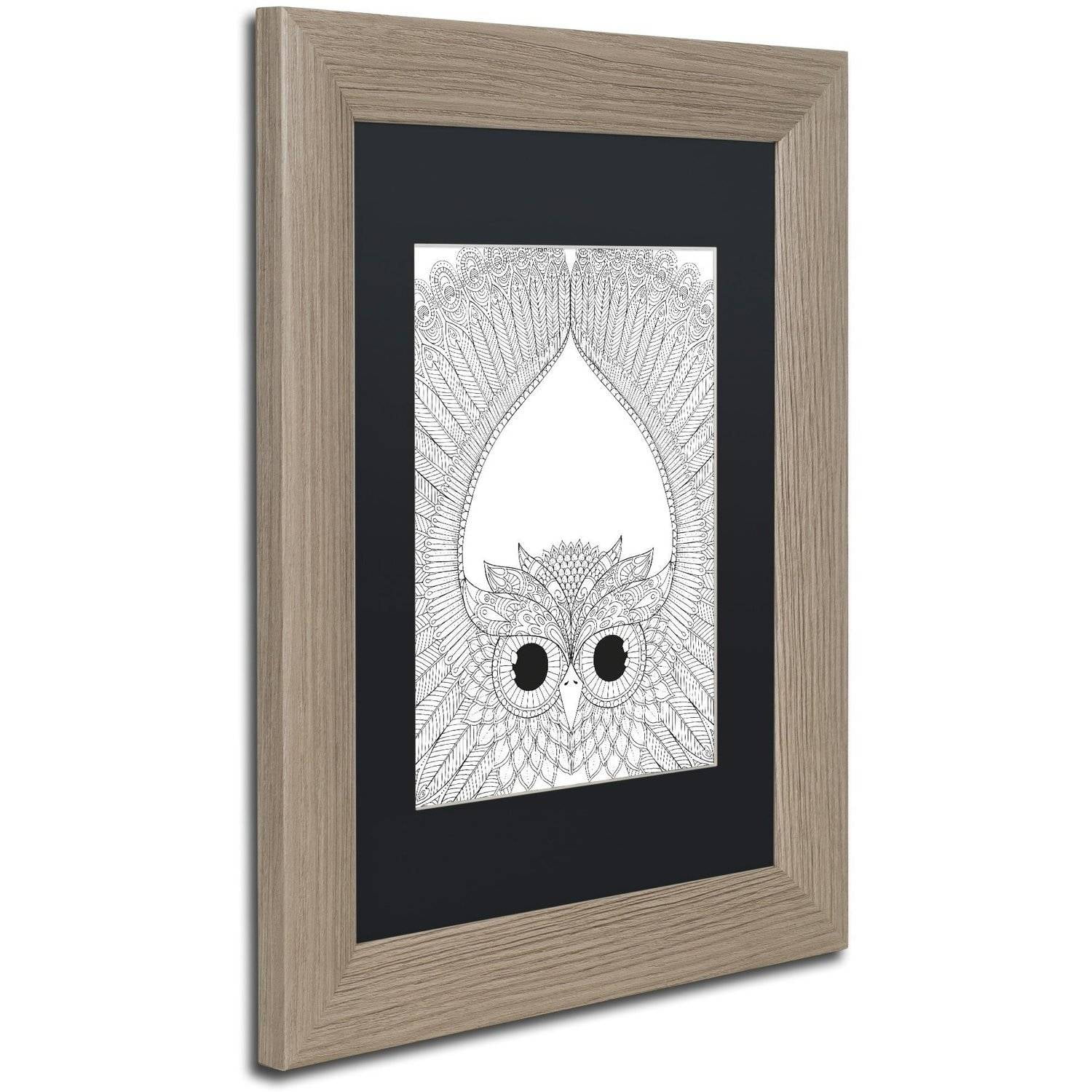 Trademark Fine Art "Night Owls 6" Canvas Art by Hello Angel, Black Matte, Birch Frame