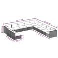 thumbnail image 2 of vidaXL 11 Piece Patio Lounge Set with Cushions Black Poly Rattan, 2 of 5
