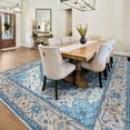 thumbnail image 3 of Reepow 8x10 Blue White Machine Washable Super Soft Faux-Wool Vintage Floral Boho Non-Slip Low Pile Area Rugs for Living Room Bedroom, 3 of 9