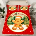 thumbnail image 2 of Feelyou Gingerbread Man Twin Sheet Sets for Teens, Dreamy Fairy Tale Twin Fitted Sheet, Christmas Dots Flat Sheet, Microfiber Bedroom Decor, 3pcs, 2 of 7