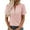 X502 Pink, variant on Womens T Shirts Puff Sleeve Henley Solid Embroidery Blouse Casual Top Loose Fit Lightweight Summer Tops Shirts For Women Size L Black
