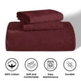 thumbnail image 3 of Superior 3 Piece Aspen Cotton Blend Burgundy Bedspread Set, King, 3 of 9