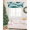 thumbnail image 7 of Valances for Windows, Gradient Ocean Waves Turquoise Teal Gradient Waves Rod Pocket Short Window Valance Curtains Holiday Window Treatment for Kitchen Living Room Bathroom, 42"x12", 7 of 7