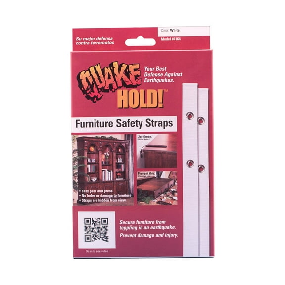 Quake Hold Ready America Nylon Self Adhesive Furniture Strap White Assorted 1 in. W X 15 in. L 2 pk