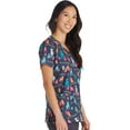 thumbnail image 4 of Tooniforms Scrubs Top For Women V-Neck Print TF614, 4 of 7