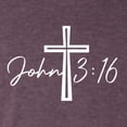 thumbnail image 5 of Wild Bobby John 3:16 Cross Inspirational/Christian Men Premium Tri Blend Tee, Vintage Purple, Medium, 5 of 5
