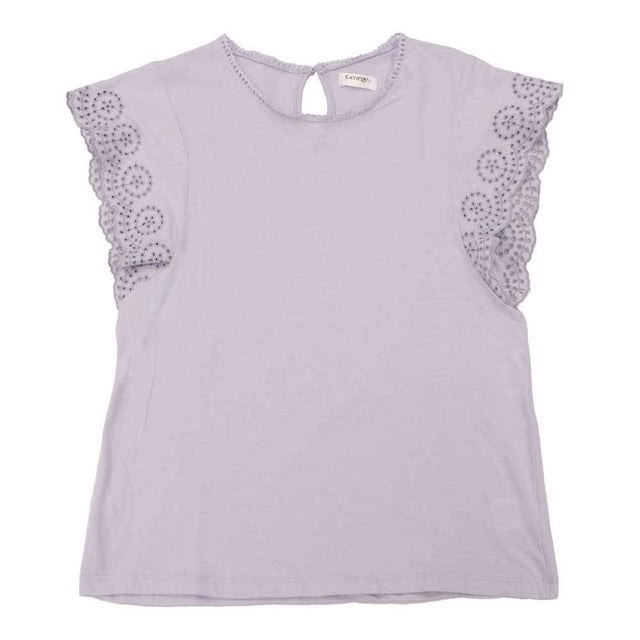 GEORGE G BLUSA CR MANGA OLAN EYLET LISA AZUL