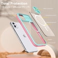 thumbnail image 6 of Case for iPhone 11 Pro Max Compatible with Magsafe with Camera Cover Slide,Military Grade Shock Resistant Heavy Duty Clear Hard Back Protective Case Mint, 6 of 12