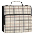 thumbnail image 5 of FORMRS Zipper Binder with Shoulder Strap 2-inch Ring 500 Sheet Capacity File Bag, Beige Plaid Pattern, 5 of 5