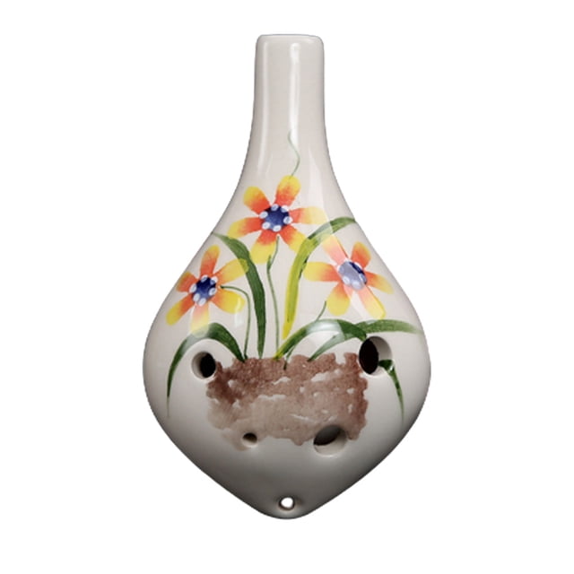 Ocarina de 6 agujeros, Alto C, cerámica esmaltada, hermoso diseño, idea de regalo para músico principiante, fácil de aprender