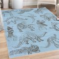thumbnail image 1 of Jurassic Decorative Rug, Arrangement of Various Dinosaurs Illustrations Skeleton Biology Historic, Quality Carpet for Bedroom Dorm and Living Room, 6 Sizes, Pale Azure, by Ambesonne, 1 of 4
