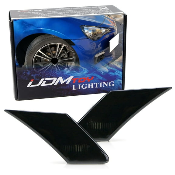 Smoked Lens Front Side Marker Lamp Housings, For 2013-2021 Subaru BRZ, 2013-16 Scion FR-S, 2017-2021 Toyota GT 86, Replace OEM Amber Sidemarkers