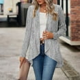 thumbnail image 4 of Mgmyaa Women's Cardigan Casual Loose Fit Long Sleeve Open Front High-Low Spring Fall Comfortable Tops, 4 of 7