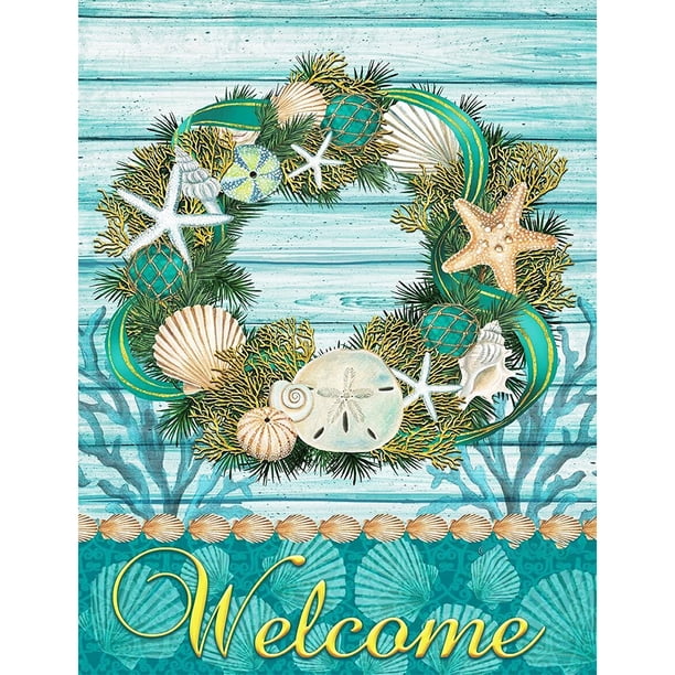 Cuadros Decorativos (DB6997) Pintura de diamantes Conchas y estrellas de mar Pared de diamantes de imitación redonda completa 30x40cm Tmvgtek embutido en tela