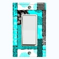 thumbnail image 1 of Metal Light Switch Plate Cover Safari African Tribal Art Pattern Teal SFR007, 1 of 13