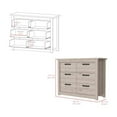thumbnail image 5 of Treevol Furniture, 6 Drawer Double Dresser Toret,6 Drawer Double Dresser, Metal Hardware, Light Gray- Bedroom, 5 of 6
