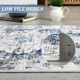 thumbnail image 4 of Machine Washable Boho Rug 5x7 Oriental Medallion Stain-Resistant Non-Shed Soft Vintage Floral Indoor Low Pile Dining Room Blue, 4 of 9