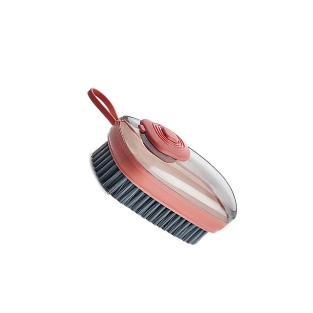 Inteprter Cepillo de limpieza Zapatos de plástico ligero Práctico dispensador de jabón líquido portátil Cepillos de lavandería hidráulicos Suministros de limpieza para el hogar Naranja