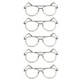 thumbnail image 2 of EYE ZOOM 5 Pack Metal Frame Aviator Style Reading Glasses with Spring Hingedd for Men and Women (Brown, Strength: +1.50), 2 of 5