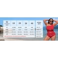 thumbnail image 4 of Asoul Plus Size One Shoulder Scalloped Bathing Suits for Womens Ruched Full Coverage Swimwear Ribbed One Piece Swimsuit Womens, 4 of 11