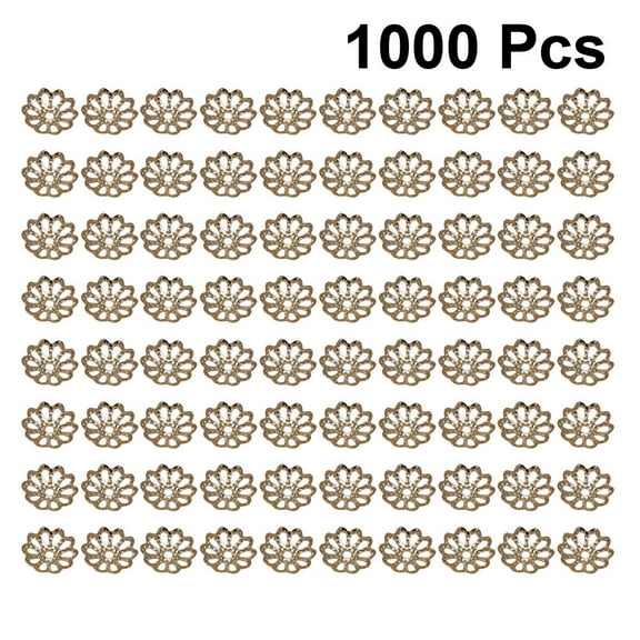 TABLZONE 1000PCS Jewelry Making Supplies Beads, Flower Spacer Beads, Caps, Bronze Charms for Graduation Jewelry