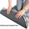thumbnail image 3 of Gray and White Floral Pattern Hot Yoga Mat Towel Non Slip for Hot Yoga - Quick-Drying Yoga Mat Cover with 4 Corner Pockets with Travel Bag - Hot Yoga Towel Non Slip 74"x26", 3 of 6