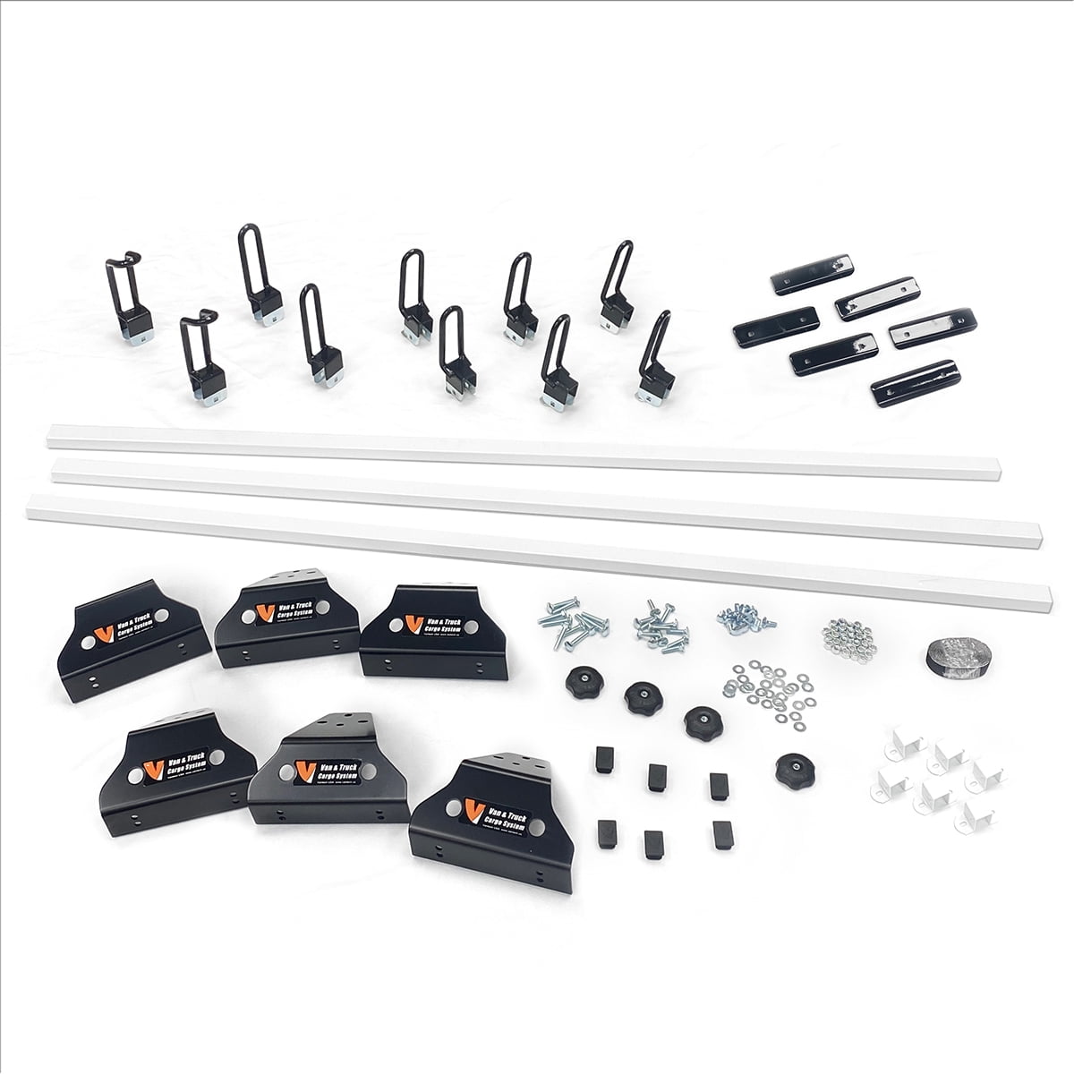 Vantech GFY Heavy Duty 3 Bar Ladder Roof Rack Fits: Chevy Express All Year & Trims (White)