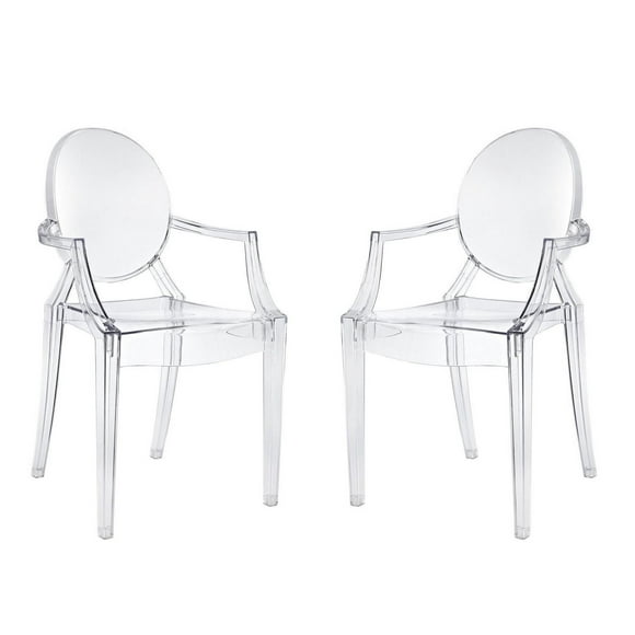 Ghost Chair avec bras en clair Lot de 2