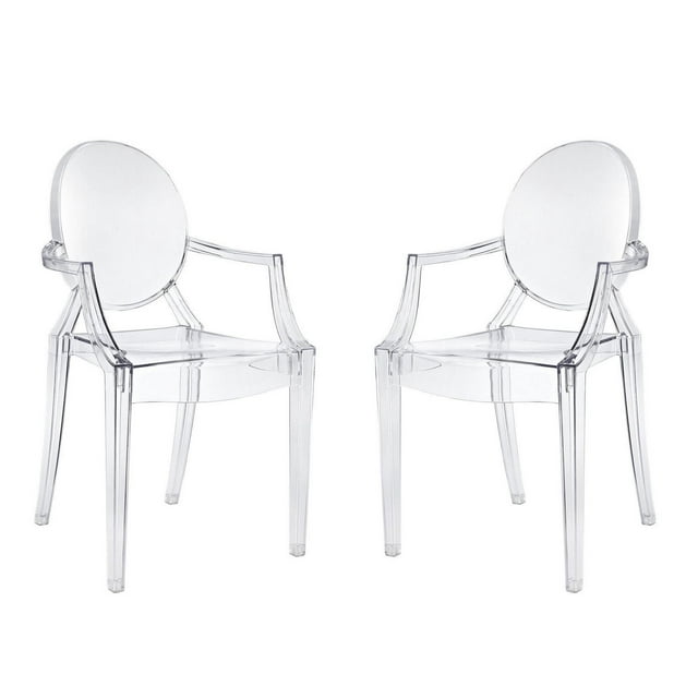 Ghost Chair avec bras en clair Lot de 2