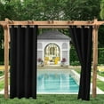 thumbnail image 7 of CJC Home Curtains Waterproof Indoor Outdoor Solid Cabana Grommet Top Blackout Curtain, 1 Panel, Black, 52inx108in, 7 of 7