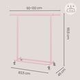 thumbnail image 3 of SONGMICS Clothes Rack with Wheels, Heavy-Duty Clothing Rack for Hanging Clothes, Portable Garment Rack, with Extendable Hanging Rail, 220 lb Load Capacity, Jelly Pink UHSR013R01, 3 of 9