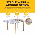 thumbnail image 4 of Easter Bunny Table Cloths for 4 Foot Rectangle Tables, Cute Rabbits Spring Daisy Flowers Blue Plaid Patio Waterproof Elastic Fitted Tablecloths, Washable Rectangular Table Cover for Camping, 4 of 8