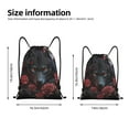 thumbnail image 3 of Kuqiui Rose Full Moon Black Wolf Print Drawstring Backpack Drawstring Bags,Draw String Back Bag Drawstring Bags for Sports,Gym,Travel,Swimming,Beach, 3 of 8